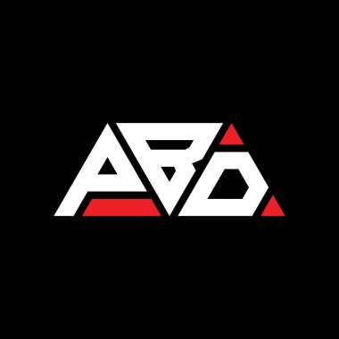 Üçgen şekilli PBD üçgen harf logosu tasarımı. PBD üçgen logo tasarımı monogramı. Kırmızı renkli PBD üçgen vektör şablonu. PBD üçgen logosu Basit, Zarif ve Lüks Logo. PBD