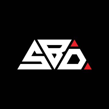 Üçgen şekilli SBD üçgen harf logosu tasarımı. SBD üçgen logo tasarımı monogramı. Kırmızı renkli SBD üçgen vektör logo şablonu. SBD üçgen logosu Basit, Zarif ve Lüks Logo. SBD