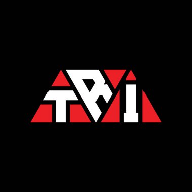 Üçgen şekilli TRI üçgen harf logosu tasarımı. TRI üçgen logo tasarımı monogramı. Kırmızı renkli TRI üçgen vektör logo şablonu. TRI üçgen logosu Basit, Zarif ve Lüks Logo. TRI