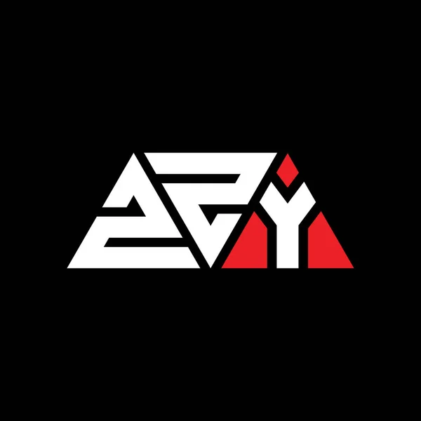 Zzy三角形字母标志设计与三角形形状 Zzy三角形徽标设计单字 Zzy三角形矢量标识模板与红色 Zzy三角徽标简单 Zzy — 图库矢量图片
