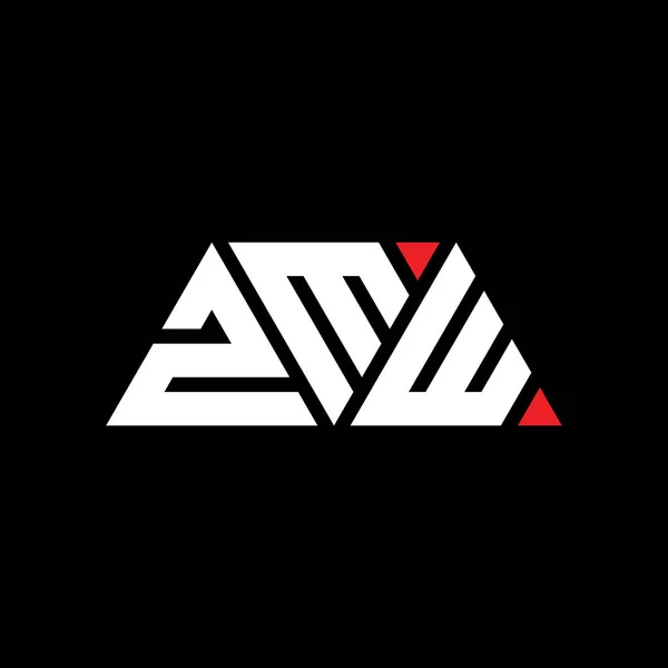 Zmw Dreieck Schriftzug Logo Design Mit Dreiecksform Zmw Dreieck Logo — Stockvektor