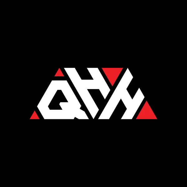 Qhh Driehoek Letter Logo Ontwerp Met Driehoek Vorm Qhh Driehoekig — Stockvector