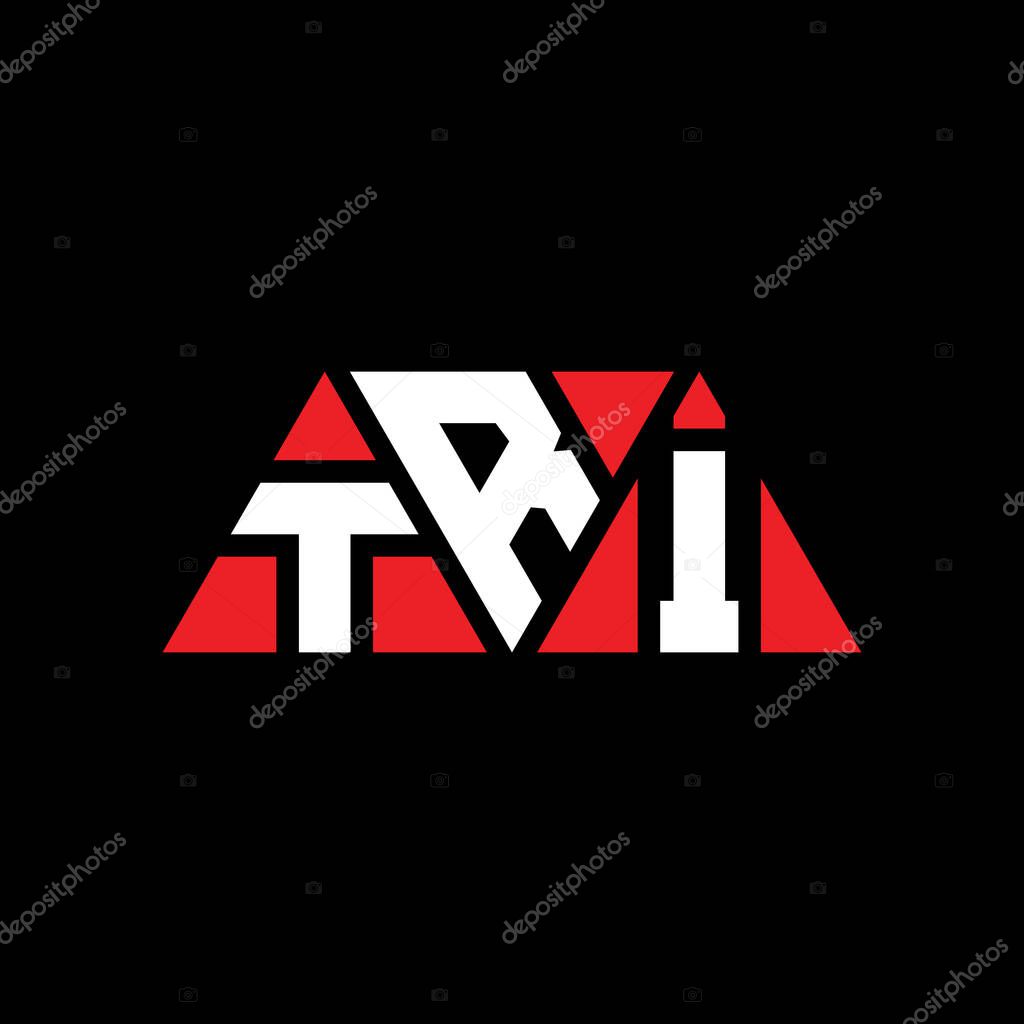 TRI triangle letter logo design with triangle shape. TRI triangle logo design monogram. TRI triangle vector logo template with red color. TRI triangular logo Simple, Elegant, and Luxurious Logo. TRI