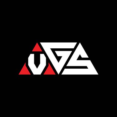 Üçgen şekilli VGS üçgen harf logosu tasarımı. VGS üçgen logo tasarımı monogramı. Kırmızı renkli VGS üçgen vektör logo şablonu. VGS üçgen logosu Basit, Zarif ve Lüks Logo. VGS