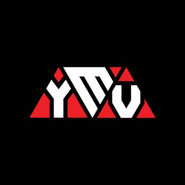 Üçgen şekilli YMV üçgen harf logosu tasarımı. YMV üçgen logo tasarımı monogramı. Kırmızı renkli YMV üçgen vektör logo şablonu. YMV üçgen logosu Basit, Zarif ve Lüks Logo. YMV