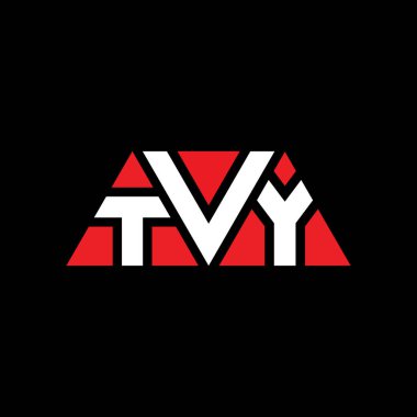 Üçgen şekilli TVY üçgen harf logosu tasarımı. TVY üçgen logo tasarımı monogramı. Kırmızı renkli TVY üçgen vektör şablonu. TVY üçgen logosu Basit, Zarif ve Lüks Logo. TVY