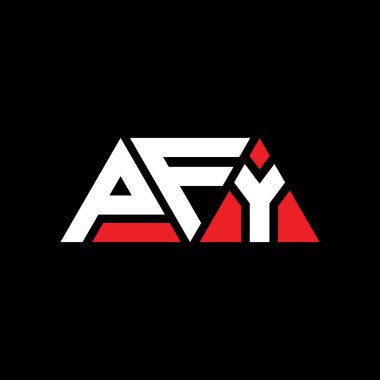 Üçgen şekilli PFY üçgen harf logosu tasarımı. PFY üçgen logo tasarımı monogramı. Kırmızı renkli PFY üçgen vektör şablonu. PFY üçgen logosu Basit, Zarif ve Lüks Logo. PFY