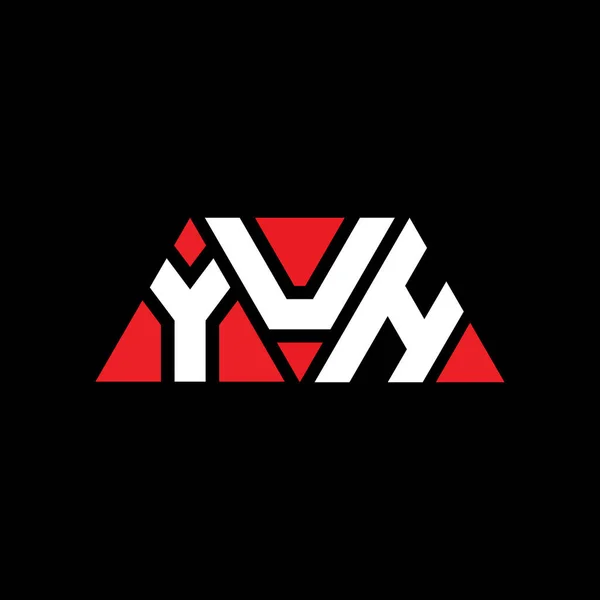 三角形の形をしたYuh三角形の文字ロゴデザイン Yuh三角形のロゴデザインモノグラム 赤い色のYuh三角形ベクトルロゴテンプレート Yuh三角形のロゴシンプル エレガントで豪華なロゴ — ストックベクタ