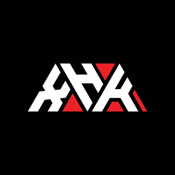 三角形の形状を持つXhk三角形の文字のロゴデザイン Xhk三角形のロゴデザインモノグラム 赤い色のXhk三角形ベクトルロゴテンプレート Xhk三角形のロゴシンプル エレガントで豪華なロゴ Xhk — ストックベクタ