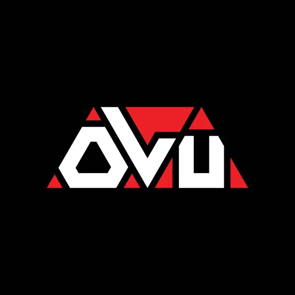Olu三角形字母标识设计与三角形形状 Olu三角形徽标设计 Olu三角形矢量标识模板 带有红色 Olu三角标识简单 Olu — 图库矢量图片