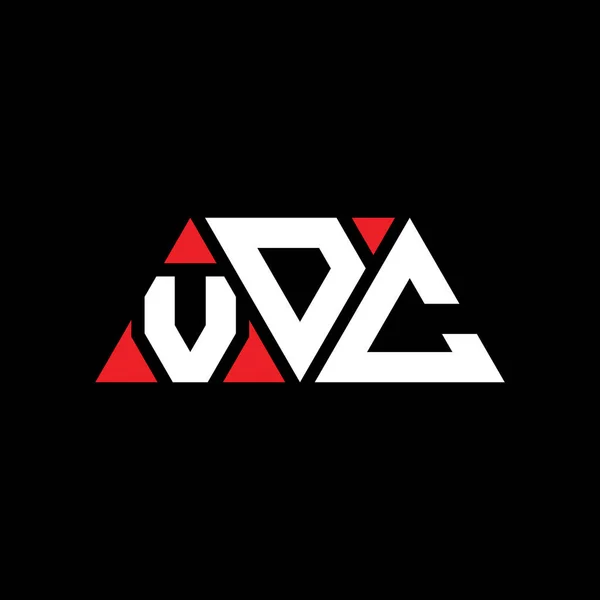 三角形の形をしたVdc三角形の文字ロゴデザイン Vdc三角形のロゴデザインモノグラム 赤い色のVdc三角形ベクトルロゴテンプレート Vdc三角形のロゴシンプル エレガントで豪華なロゴ Vdc — ストックベクタ