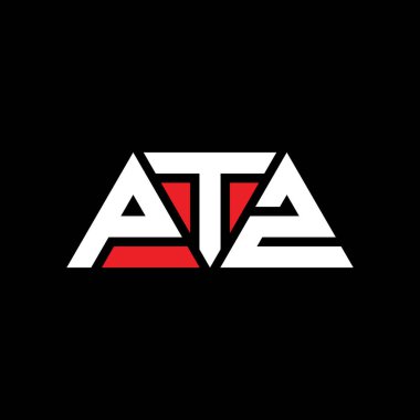 Üçgen şekilli PTZ üçgen harf logosu tasarımı. PTZ üçgen logo tasarımı monogramı. Kırmızı renkli PTZ üçgen vektör şablonu. PTZ üçgen logosu Basit, Zarif ve Lüks Logo. PTZ