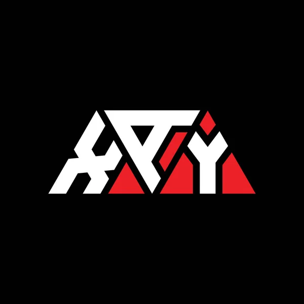 三角形の形をしたXay三角形の文字のロゴデザイン Xay三角形のロゴデザインのモノグラム 赤い色のXay三角形ベクトルロゴテンプレート Xay三角形のロゴシンプル エレガントで豪華なロゴ Xay — ストックベクタ