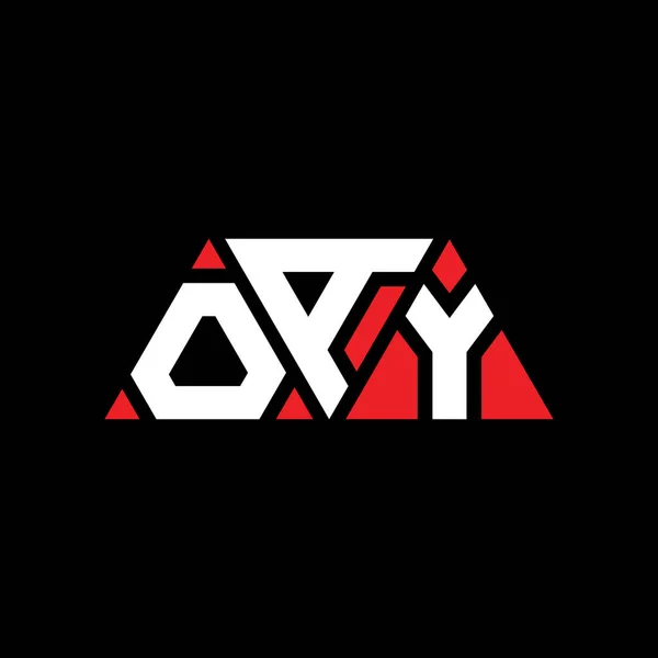 三角形の形をしたOay三角形の文字ロゴデザイン Oay三角形のロゴデザインのモノグラム Oay三角形ベクトルロゴテンプレートと赤い色 Oay三角形のロゴシンプル エレガントで豪華なロゴ わかったわ — ストックベクタ