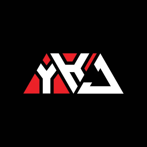 Ykj Driehoek Letter Logo Ontwerp Met Driehoek Vorm Ykj Driehoek — Stockvector