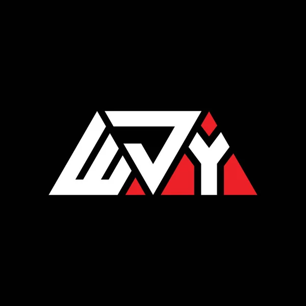 Wjy三角形の文字のロゴデザイン Wjy三角形のロゴデザインモノグラム 赤い色のWjy三角形ベクトルロゴテンプレート Wjy三角形のロゴシンプル エレガントで豪華なロゴ Wjy — ストックベクタ