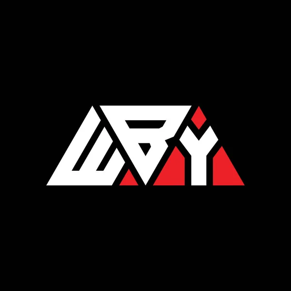 三角形を持つWby三角形の文字のロゴデザイン Wby三角形のロゴデザインモノグラム 赤い色のWby三角形ベクトルロゴテンプレート Wby三角形のロゴシンプル エレガントで豪華なロゴ Wby — ストックベクタ
