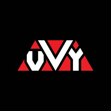 Üçgen şekilli VVY üçgen harf logosu tasarımı. VVY üçgen logo tasarımı monogramı. Kırmızı renkli VVVY üçgen vektör logosu şablonu. VVVY üçgen logosu Basit, Zarif ve Lüks Logo. VVY