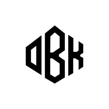 OBK letter logo design with polygon shape. OBK polygon and cube shape logo design. OBK hexagon vector logo template white and black colors. OBK monogram, business and real estate logo.