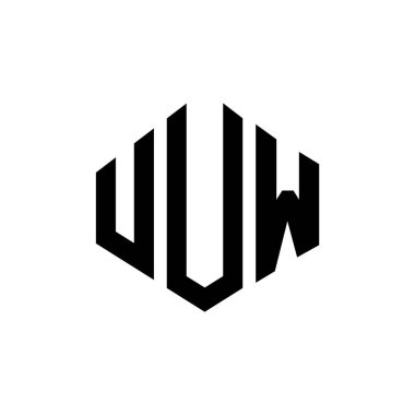 UUW letter logo design with polygon shape. UUW polygon and cube shape logo design. UUW hexagon vector logo template white and black colors. UUW monogram, business and real estate logo.