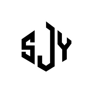 SJY letter logo design with polygon shape. SJY polygon and cube shape logo design. SJY hexagon vector logo template white and black colors. SJY monogram, business and real estate logo.