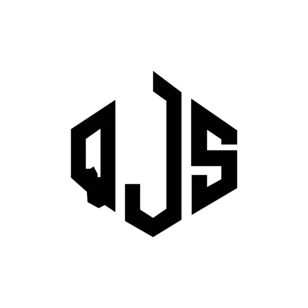 Qjs Letter Logo Design Polygon Shape Qjs Polygon Cube Shape — Stock vektor