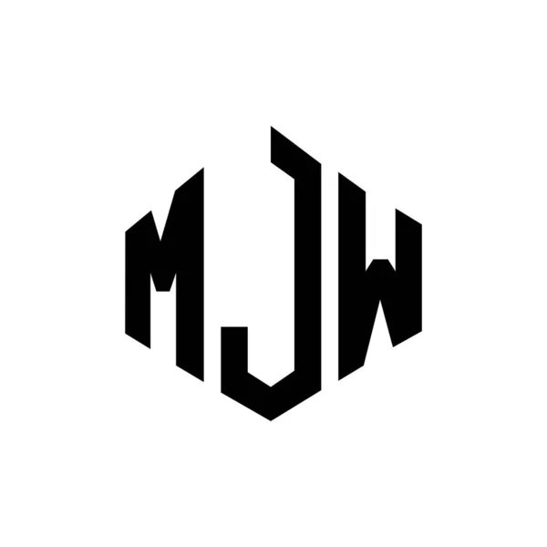 Mjw Letter Logo Design Polygon Shape Mjw Polygon Cube Shape — Wektor stockowy