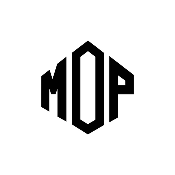 带有多边形的Mop字母标识设计 Mop多边形和立方形标志设计 Mop六边形矢量标识模板白色和黑色 Mop Mongram Business Real Estate Logo — 图库矢量图片