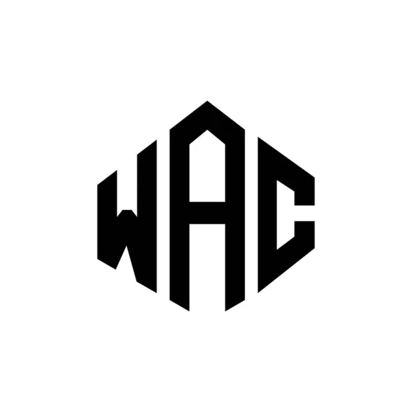ポリゴン形状のWac文字ロゴデザイン Wacポリゴンとキューブ形状のロゴデザイン Wac六角形ベクトルロゴテンプレート白と黒の色 Wacモノグラム ビジネスや不動産のロゴ — ストックベクタ