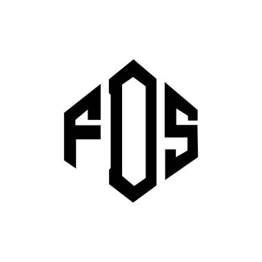 Çokgen şekilli FDS mektup logosu tasarımı. FDS çokgen ve küp şeklinde logo tasarımı. FDS altıgen vektör logosu beyaz ve siyah renklerde. FDS monogramı, iş ve emlak logosu.