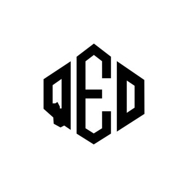 QEO letter logo design with polygon shape. QEO polygon and cube shape logo design. QEO hexagon vector logo template white and black colors. QEO monogram, business and real estate logo.