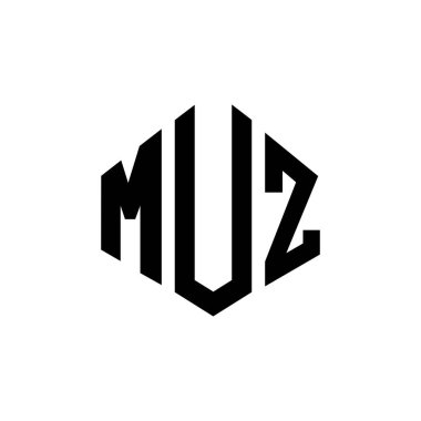 MUZ letter logo design with polygon shape. MUZ polygon and cube shape logo design. MUZ hexagon vector logo template white and black colors. MUZ monogram, business and real estate logo.
