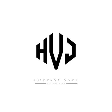 HVJ letter logo design with polygon shape. HVJ polygon and cube shape logo design. HVJ hexagon vector logo template white and black colors. HVJ monogram, business and real estate logo.