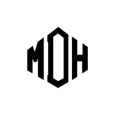 MDH letter logo design with polygon shape. MDH polygon and cube shape logo design. MDH hexagon vector logo template white and black colors. MDH monogram, business and real estate logo.