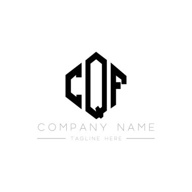 CQF letter logo design with polygon shape. CQF polygon and cube shape logo design. CQF hexagon vector logo template white and black colors. CQF monogram, business and real estate logo.