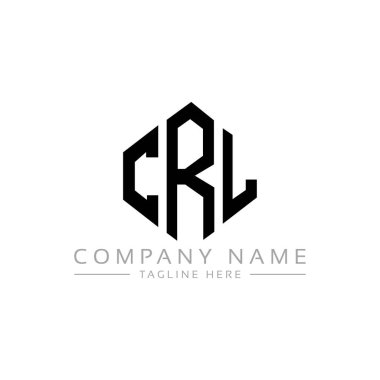 Çokgen şekilli CRL harf logosu tasarımı. CRL çokgen ve küp şeklinde logo tasarımı. CRL altıgen vektör logo şablonu beyaz ve siyah renkler. CRL monogramı, iş ve emlak logosu.