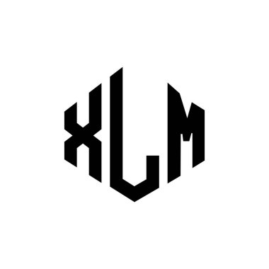 Çokgen şekilli XLM harf logosu tasarımı. XLM çokgen ve küp şeklinde logo tasarımı. XLM altıgen vektör logosu beyaz ve siyah renkler. XLM monogram, iş ve gayrimenkul logosu.