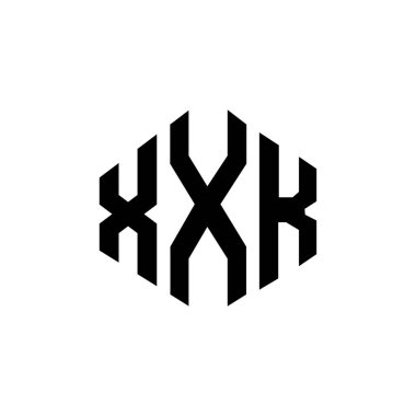 XXK letter logo design with polygon shape. XXK polygon and cube shape logo design. XXK hexagon vector logo template white and black colors. XXK monogram, business and real estate logo.
