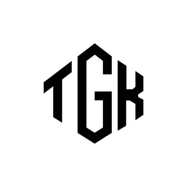 TGK letter logo design with polygon shape. TGK polygon and cube shape logo design. TGK hexagon vector logo template white and black colors. TGK monogram, business and real estate logo.