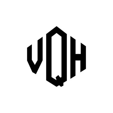 VQH letter logo design with polygon shape. VQH polygon and cube shape logo design. VQH hexagon vector logo template white and black colors. VQH monogram, business and real estate logo.