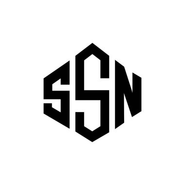SSN letter logo design with polygon shape. SSN polygon and cube shape logo design. SSN hexagon vector logo template white and black colors. SSN monogram, business and real estate logo.