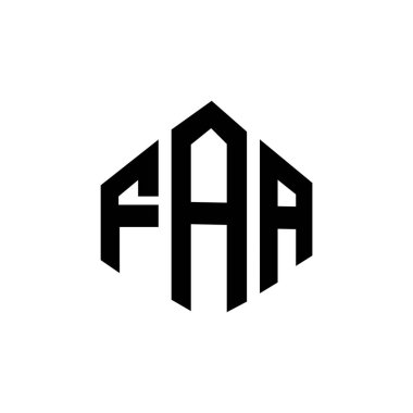 FAA letter logo design with polygon shape. FAA polygon and cube shape logo design. FAA hexagon vector logo template white and black colors. FAA monogram, business and real estate logo.