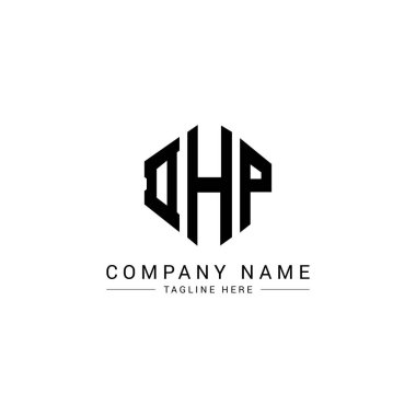 DHP letter logo design with polygon shape. DHP polygon and cube shape logo design. DHP hexagon vector logo template white and black colors. DHP monogram, business and real estate logo.