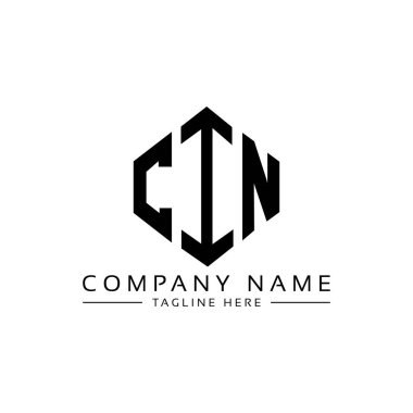 Çokgen şekilli CIN harf logosu tasarımı. CIN çokgen ve küp şeklinde logo tasarımı. CIN altıgen vektör logo şablonu beyaz ve siyah renkler. CIN monogramı, iş ve emlak logosu.
