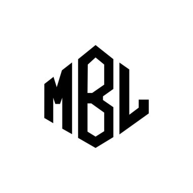 MBL harf logosu dizaynı çokgen şeklinde. MBL çokgen ve küp şeklinde logo tasarımı. MBL altıgen vektör logo şablonu beyaz ve siyah renkler. MBL monogramı, iş ve emlak logosu.