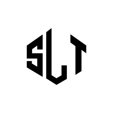 Çokgen şekilli SLT harf logosu tasarımı. SLT çokgen ve küp şeklinde logo tasarımı. SLT altıgen vektör logo şablonu beyaz ve siyah renkler. SLT monogramı, iş ve emlak logosu.
