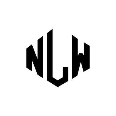NLW letter logo design with polygon shape. NLW polygon and cube shape logo design. NLW hexagon vector logo template white and black colors. NLW monogram, business and real estate logo.