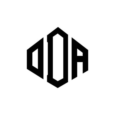 ODA letter logo design with polygon shape. ODA polygon and cube shape logo design. ODA hexagon vector logo template white and black colors. ODA monogram, business and real estate logo.