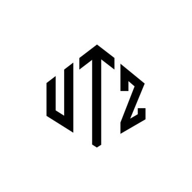 UTZ letter logo design with polygon shape. UTZ polygon and cube shape logo design. UTZ hexagon vector logo template white and black colors. UTZ monogram, business and real estate logo.