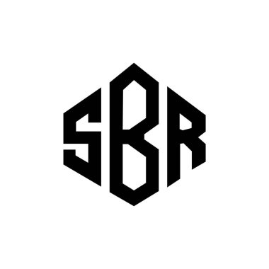 SBR letter logo design with polygon shape. SBR polygon and cube shape logo design. SBR hexagon vector logo template white and black colors. SBR monogram, business and real estate logo.